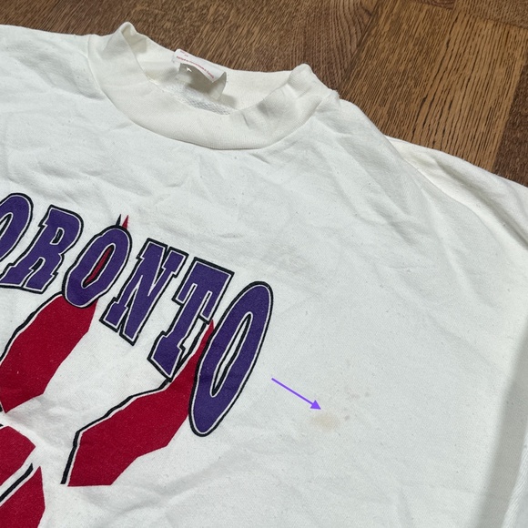 Vintage 90s Toronto Raptors Claw Logo Made in Canada Sweatshirt Mens Large - Picture 2 of 8